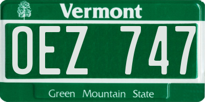 VT license plate OEZ747