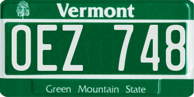 VT license plate OEZ748