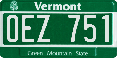 VT license plate OEZ751