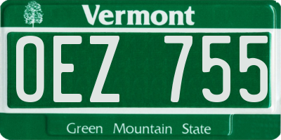 VT license plate OEZ755