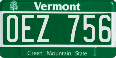 VT license plate OEZ756