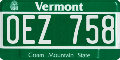 VT license plate OEZ758