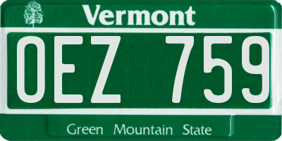 VT license plate OEZ759