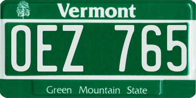 VT license plate OEZ765