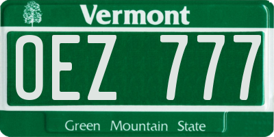 VT license plate OEZ777
