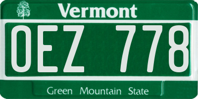 VT license plate OEZ778