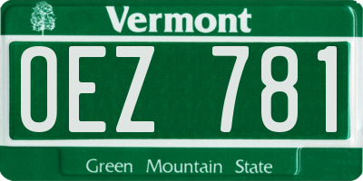 VT license plate OEZ781