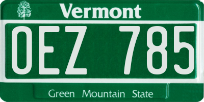 VT license plate OEZ785