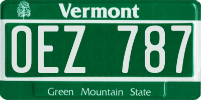 VT license plate OEZ787