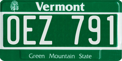 VT license plate OEZ791