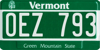 VT license plate OEZ793