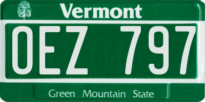 VT license plate OEZ797