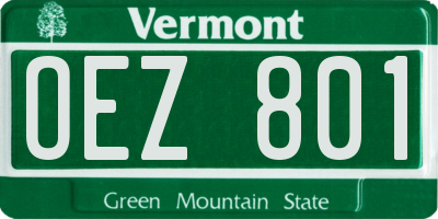 VT license plate OEZ801
