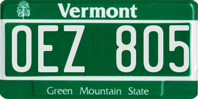 VT license plate OEZ805