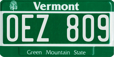 VT license plate OEZ809