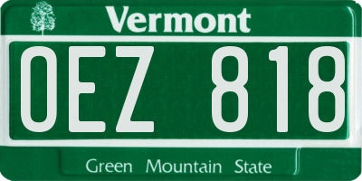 VT license plate OEZ818