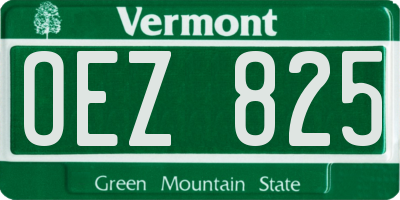 VT license plate OEZ825