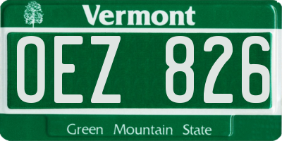 VT license plate OEZ826