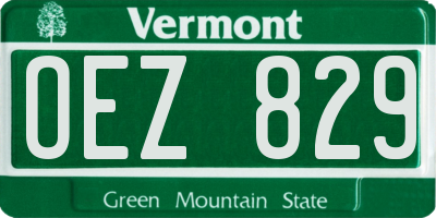 VT license plate OEZ829