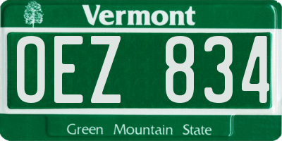 VT license plate OEZ834