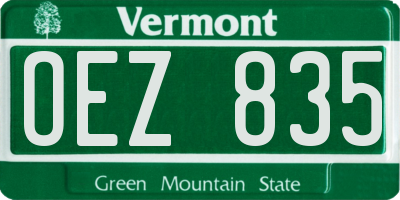 VT license plate OEZ835
