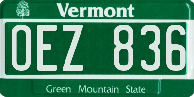 VT license plate OEZ836
