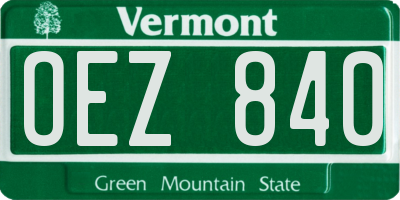 VT license plate OEZ840