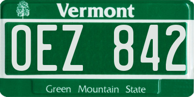 VT license plate OEZ842