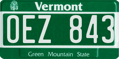 VT license plate OEZ843