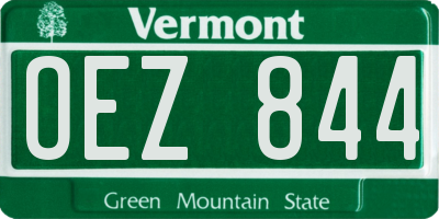 VT license plate OEZ844