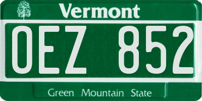 VT license plate OEZ852