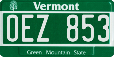 VT license plate OEZ853