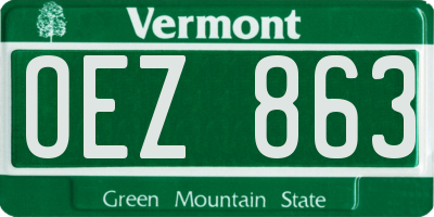 VT license plate OEZ863