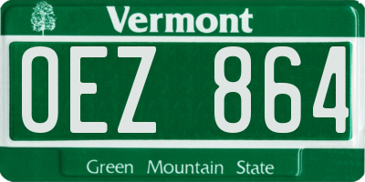 VT license plate OEZ864