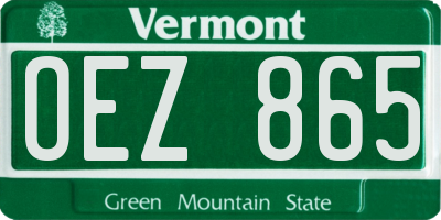 VT license plate OEZ865