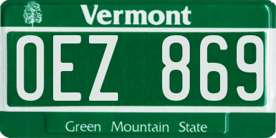 VT license plate OEZ869