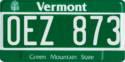 VT license plate OEZ873