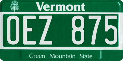 VT license plate OEZ875