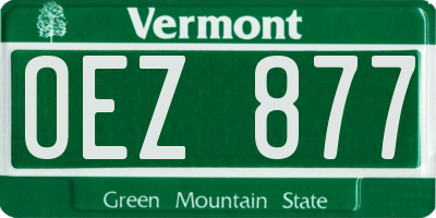 VT license plate OEZ877