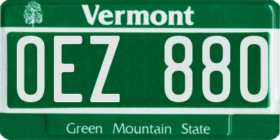 VT license plate OEZ880