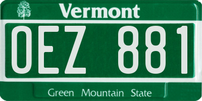 VT license plate OEZ881