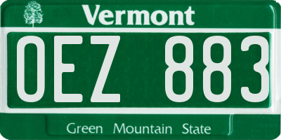 VT license plate OEZ883