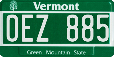 VT license plate OEZ885