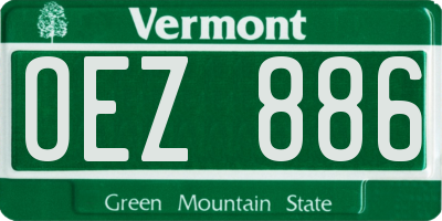 VT license plate OEZ886