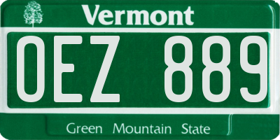 VT license plate OEZ889
