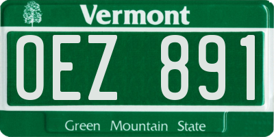 VT license plate OEZ891