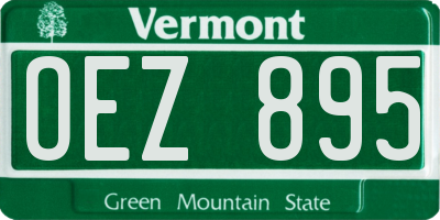 VT license plate OEZ895