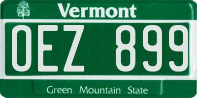 VT license plate OEZ899