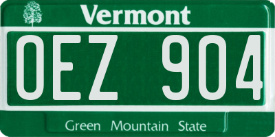 VT license plate OEZ904