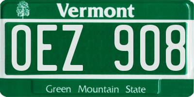 VT license plate OEZ908